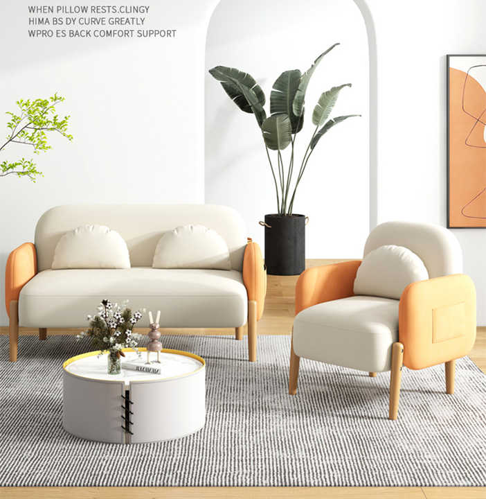Modern Minimalist Double Sofa Set for Small Apartments and Living Rooms ...