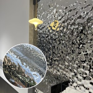 PET/PVC impermeabile 3D carta da parati rotoli pellicole Decorative-increspatura acqua finitura metallica TV parete Interior Design per il commercio alberghiero - Product Image 1