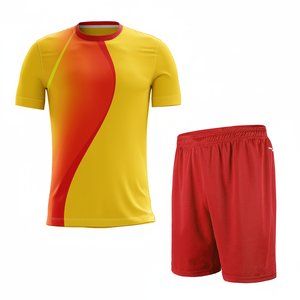 Recién llegado, conjuntos de uniformes de fútbol personalizados, impresión por sublimación de corte automatizado hecha en fábrica, ofrece opciones de color de tamaño para equipos - Product Image 1