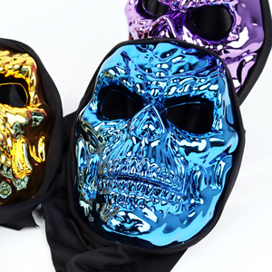 Máscara de Calavera de PVC <span class=keywords><strong>para</strong></span> <span class=keywords><strong>Halloween</strong></span>, con Brillo Metálico e Impresión UV, Entrega Rápida, <span class=keywords><strong>para</strong></span> Accesorios de Fiesta - Product Image 4