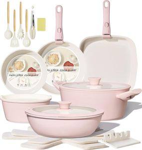 Compact Aluminum Nonstick Frying Pan and <strong>Saucepan</strong> <strong>Set</strong> with Removable Handle <strong>Induction</strong> Compatible Oven Safe - Product Image 1