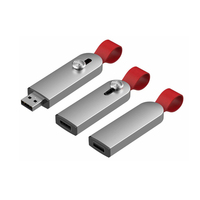 Clé USB promotionnelle en métal avec logo personnalisé, bande en cuir, lecteur flash USB 2.0 3.0, 8 Go 16 Go, carte mémoire, clé USB