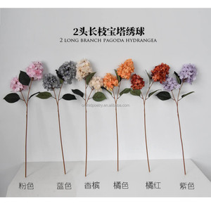 Corona de Hortensias Artificiales de Seda Realistas en Forma de <span class=keywords><strong>Torre</strong></span> de 95 cm, Color Rojo Anaranjado Otoñal, Decoración Floral para Navidad, Bodas, Hogar, <span class=keywords><strong>Hotel</strong></span> - Product Image 6