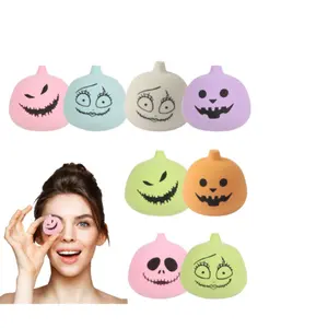 Nuova stampa di Hallow a forma di zucca fantasma Make Up cosmetico spugna in lattice libero Logo personalizzato spugna per il trucco di Halloween