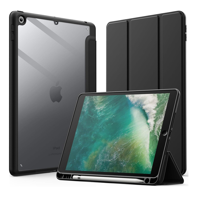 Trifold Stand Clear Hard Back Shell Shockproof Smart Tablet Cover Case for iPad 9.7inch 6th 5th Generation 2018 2017