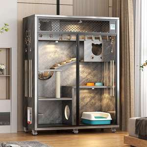 Maison pour chat d'intérieur en bois massif trois étages <span class=keywords><strong>Cat</strong></span> Luxury - Product Image 1