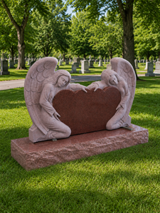 Design de pierre tombale avec cœur et ailes d'ange - Product Image 6