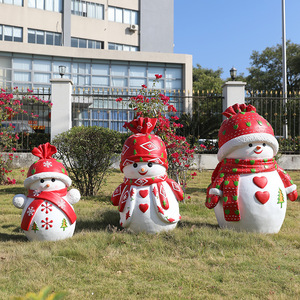 รูปปั้นสโนว์แมน FRP Xmas มาใหม่รูปปั้นพ่อคริสต์มาสบ้านถนนสาธารณะลานบ้านสวนสวนพื้นที่เชิงพาณิชย์รูปปั้น - Product Image 5