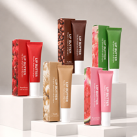 Baume à lèvres végétalien personnalisé à marque privée, enrichi en peptides, en tube souple, saveur fruitée, hydratant, teinté, huile à lèvres, brillant à lèvres personnalisable