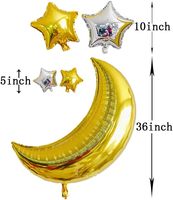 Großhandel Eid Mubarak Ramadan Feiertagsdekoration 36-Zoll Mond-Stern-Folienballon-Set Partyzubehör 13-teilig/Set