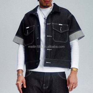 Camisas de Mezclilla Personalizadas de Alta Calidad para Hombre, Lisas, Extra Grandes, de Manga Corta, con Botones - Product Image 1