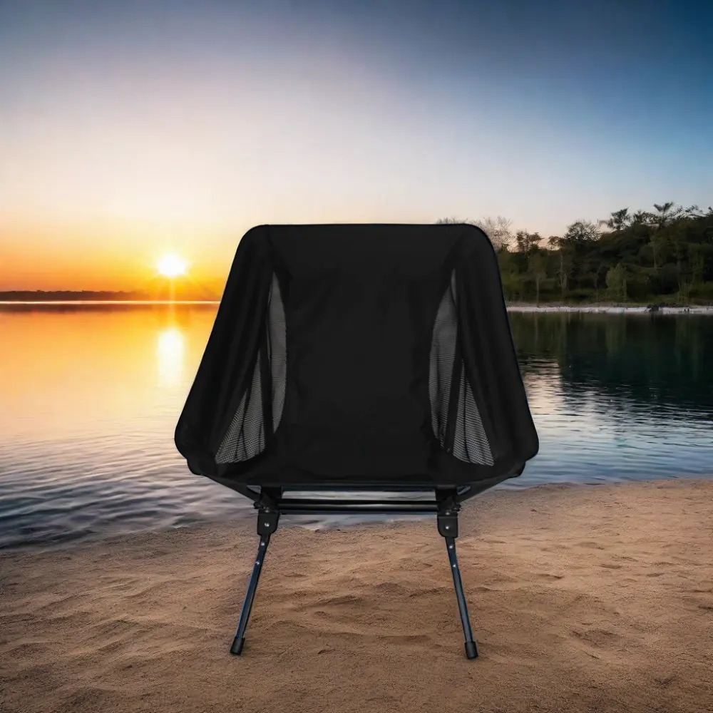 새로운 디자인 야외 캠핑 의자 알루미늄 합금 접이식 달 의자 편리한 구조