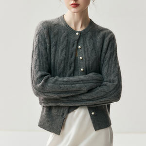 <span class=keywords><strong>เสื้อ</strong></span>คาร์ดิแกนผู้หญิง แขนยาว คอวี ติดกระดุมแถวเดียว สไตล์วินเทจ ผ้าแคชเมียร์ถัก แฟชั่นฤดูใบไม้ร่วงและฤดู<span class=keywords><strong>หนาว</strong></span> รุ่น Jxwatcher - Product Image 4