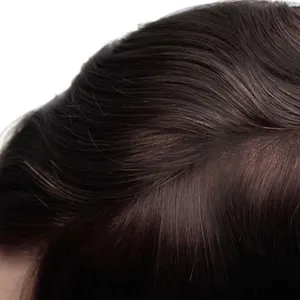 0.02 0.03 Kulit Ultra Tipis V-looped Rambut Manusia Rambut Palsu Pengganti untuk Pria