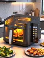 7L 270 ° Friteuse à air avec fenêtre visible et écran tactile couleur à 8 icônes
