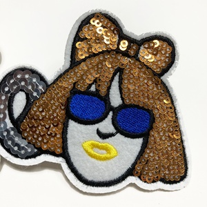 신상품 맞춤 자수 3D 야외 산 노을 풍경 캠핑 디자이너 아이론온 백킹 캔버스 직물 의류 - Product Image 1