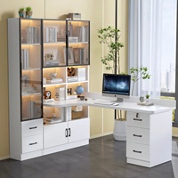 Bureau d'Étudiant en Bois Massif Dazhi & Bibliothèque Bureau d'Ordinateur d'Angle avec Étagère