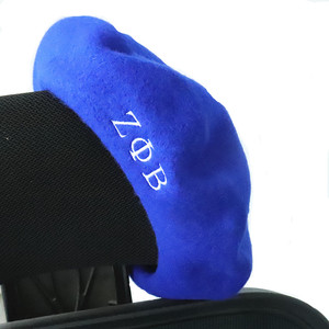 ネイビーブルーとホワイトのトーンの女子学生クラブ「ゼータ・ファイ・ベータ」風の装飾帽子、上質な冬用女子学生クラブ装飾、ZPB 1920 レディベレー帽 - Product Image 5