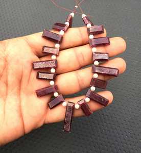 Piedras preciosas de rubí Natural, 17 piezas, facetadas, forma rectangular, cuentas de Briolette, fabricación de joyería de piedra de nacimiento de julio - Product Image 3