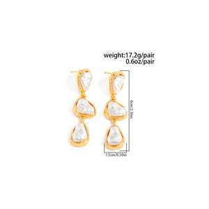 Boucles d'oreilles élégantes rétro à perles irrégulières, breloques exquises, style palais de luxe, boucles d'oreilles à pampilles pour femmes, idéales pour cadeaux de bijoux - Product Image 6