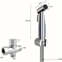 IFAN Ensemble de douchette de toilette musulmane portative en nickel pour salle de bain, pulvérisateur de bidet Shattaf