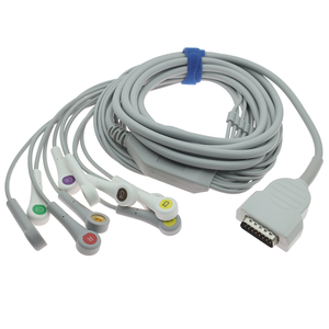 Compatibel met <span class=keywords><strong>GE</strong></span> Marquette MAC 400 <span class=keywords><strong>EKG</strong></span>-kabel Mac800 IEC Snap 10-afleidingen één-delige <span class=keywords><strong>EKG</strong></span>-kabel voor ziekenhuisgebruik - Product Image 1