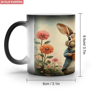 Matte Frosted <b>Ceramic</b> Mug 11oz Black Heat Sensitive Office <b>Cup</b> Daily Use - Product Image 1