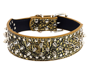 Collar para Perro Grande de Cuero Ajustable, Muy Resistente, con Tachuelas y Púas - Product Image 3