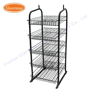5 Tiers Polish Store Display Holder Rack Metal Wire Shelves Nail Polish Display Stand With Advertisement