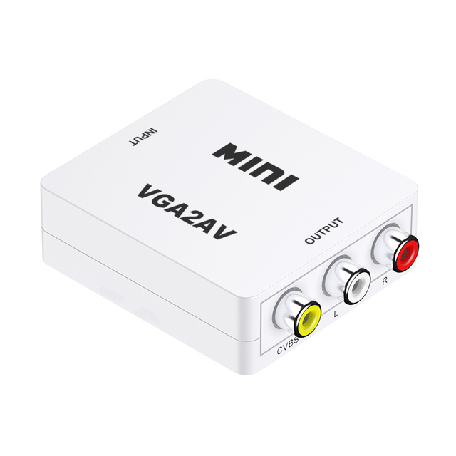 Mini VGA to AV Audio Video Converter Switch Adapter VGA to RCA Computer to TV PC to VGA to AV RCA