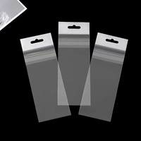 Sacs en plastique transparents personnalisés en gros avec fermeture éclair et trou de suspension pour emballage de bijoux, montres, lunettes et bagues