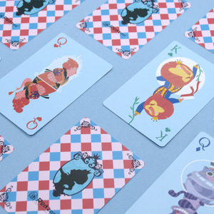 <span class=keywords><strong>Jeu</strong></span> de cartes à motifs à carreaux, style anime, thème contes de fées, cartes de divertissement classiques pour jeux de société - Product Image 4