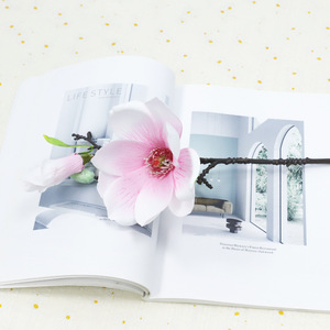 Simulation 2-head <b>Small</b> magnolia Single Branch <b>Artificial</b> Decorative <b>Flower</b> Arrangement Short stem magnolia <b>Flower</b> Wholesale - Product Image 3