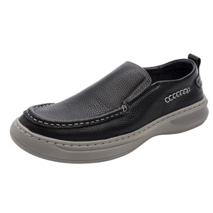 Mocassins pour hommes en cuir véritable d'automne, bout rond, semelle EVA, chaussures décontractées confortables - Product Image 4