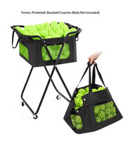 Caddie léger et portable pour balles de pickleball et de tennis pour adultes - Contient 140 balles de pickleball ou 175 balles de tennis