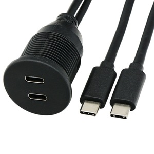 Dual-port Type-C Male To Female Waterproof <b>Cable</b> <b>USB</b> 3.1 Data Extension For Automotive Marine RV Dashboard Panels - Product Image 4