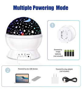 Lámpara de Noche LED de Proyección con Cambio de Color, Proyector de Luna y Estrellas para Bebés, Luz Nocturna Estrellada - Product Image 3