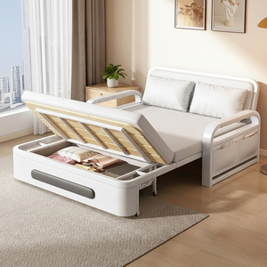 Juego de muebles de sala convertible, sofá <span class=keywords><strong>cama</strong></span> comprimido, muebles de sala con almacenamiento metálico para hotel, apartamento, casa de huéspedes, resort - Product Image 1
