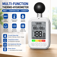 Termometer Higrometer WBGT Peringatan Panas Matahari Pengukur Suhu Bola Termometer Basah Pengukur Stres Panas Bola Termometer Hitam untuk Pekerjaan Luar Ruangan