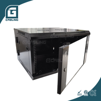 Rak Server Gcabling 6U 600*550mm Slim Wall Mount Mini Rack Harga Terjangkau Kabinet Data Jaringan 6u dengan Pintu Logam beserta Aksesoris