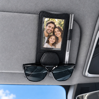Nouveau design pratique : support de lunettes de soleil, pochette pour stylos et photos, clip de rangement pour pare-soleil de voiture, compatible avec tous les véhicules