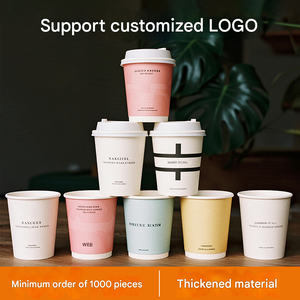 แก้วกาแฟพิมพ์โลโก้ตามสั่ง ย่อยสลายได้ ขนาด 4oz 8oz 10oz 12oz 16oz 22oz แก้วกระดาษแบบใช้แล้วทิ้งพร้อมฝา - Product Image 2