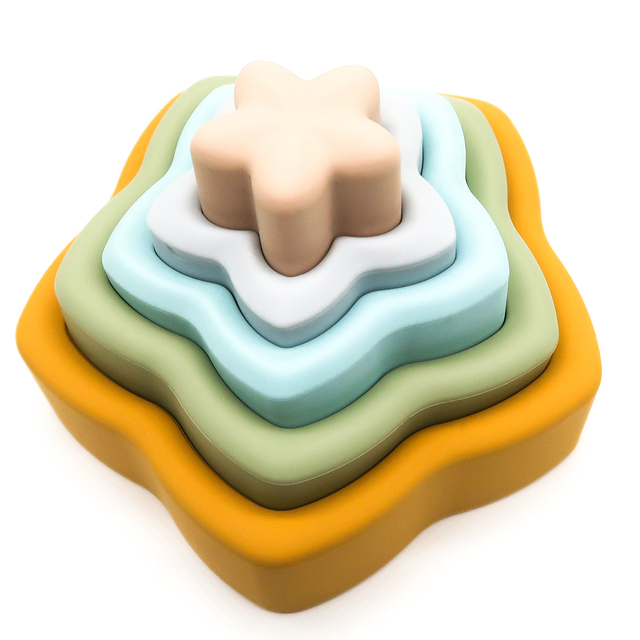 Wholesale New Design Eco-friendly Educational Silicone Baby Kids Stacking Toy