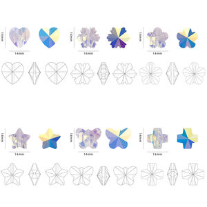 Zhubi, colgante en forma de corazón de 14MM, cuentas de cristal con agujero Central, cuentas de corazón de amor de cristal brillante para fabricación de joyería, abalorios de moda DIY - Product Image 6