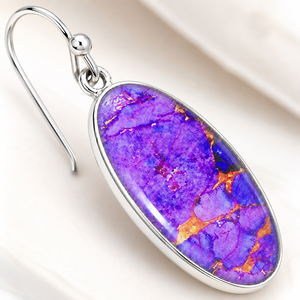 Eleganti orecchini pendenti viola in stile vintage, gioielli minimalisti alla moda per donna, vendita all'ingrosso - Product Image 3