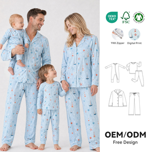 Pijamas Familiares de Tencel Modal Lenzing, Ropa de Dormir Personalizada de Marca Privada, Fabricante Certificado OEKO-TEX, OEM, ODM - Product Image 1