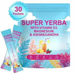 Sobres de Yerba Mate en Polvo Personalizados, 30 Paquetes con Vitamina D3, Magnesio y Ashwagandha, Energía Limpia Sin Efecto Adictivo - Product Image 1
