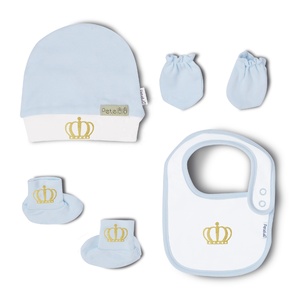 Vêtements pour bébés nouveau-nés en gros, vêtements pour garçons de 0 à 3 <span class=keywords><strong>mois</strong></span>, vêtements pour tout-petits, coton biologique, coffret cadeau pour <span class=keywords><strong>bébé</strong></span> avec couronne - Product Image 2