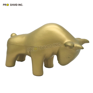 Golden Bull Shape Stress Relief Toy Anti-Stress Squishy <b>Ball</b> Unisex PU Foam with Custom Logo Printing - Product Image 5