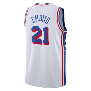 Philadelphie # <span class=keywords><strong>Maillot</strong></span> de basket-ball City Edition 21 Joel <span class=keywords><strong>Embiid</strong></span> - Brodé avec des logos, uniforme respirant - Product Image 3